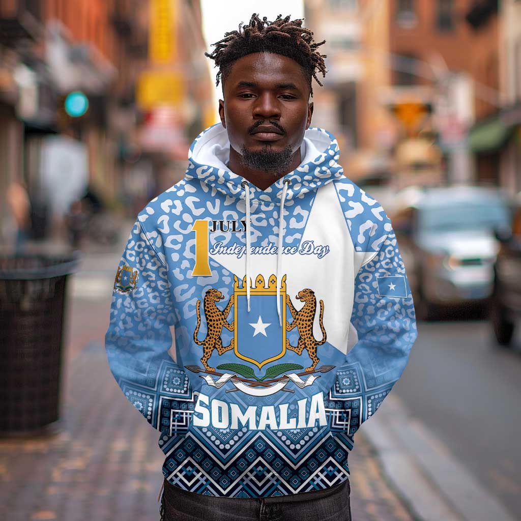 Personalized Somalia Independence Day Hoodie African Leopard Pattern