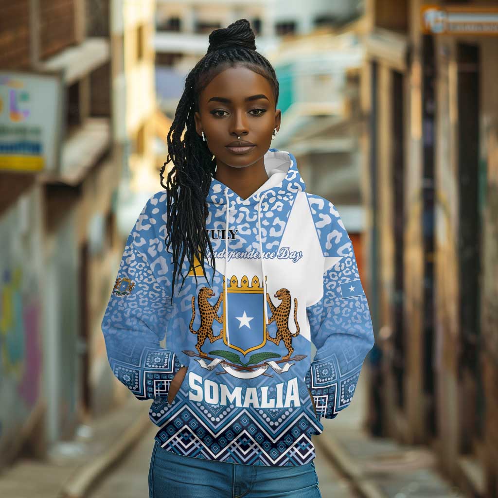 Personalized Somalia Independence Day Hoodie African Leopard Pattern