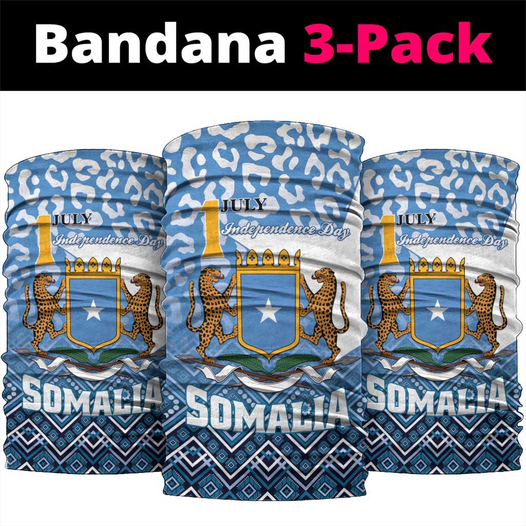 Somalia Independence Day Neck Gaiter African Leopard Pattern - African Pride