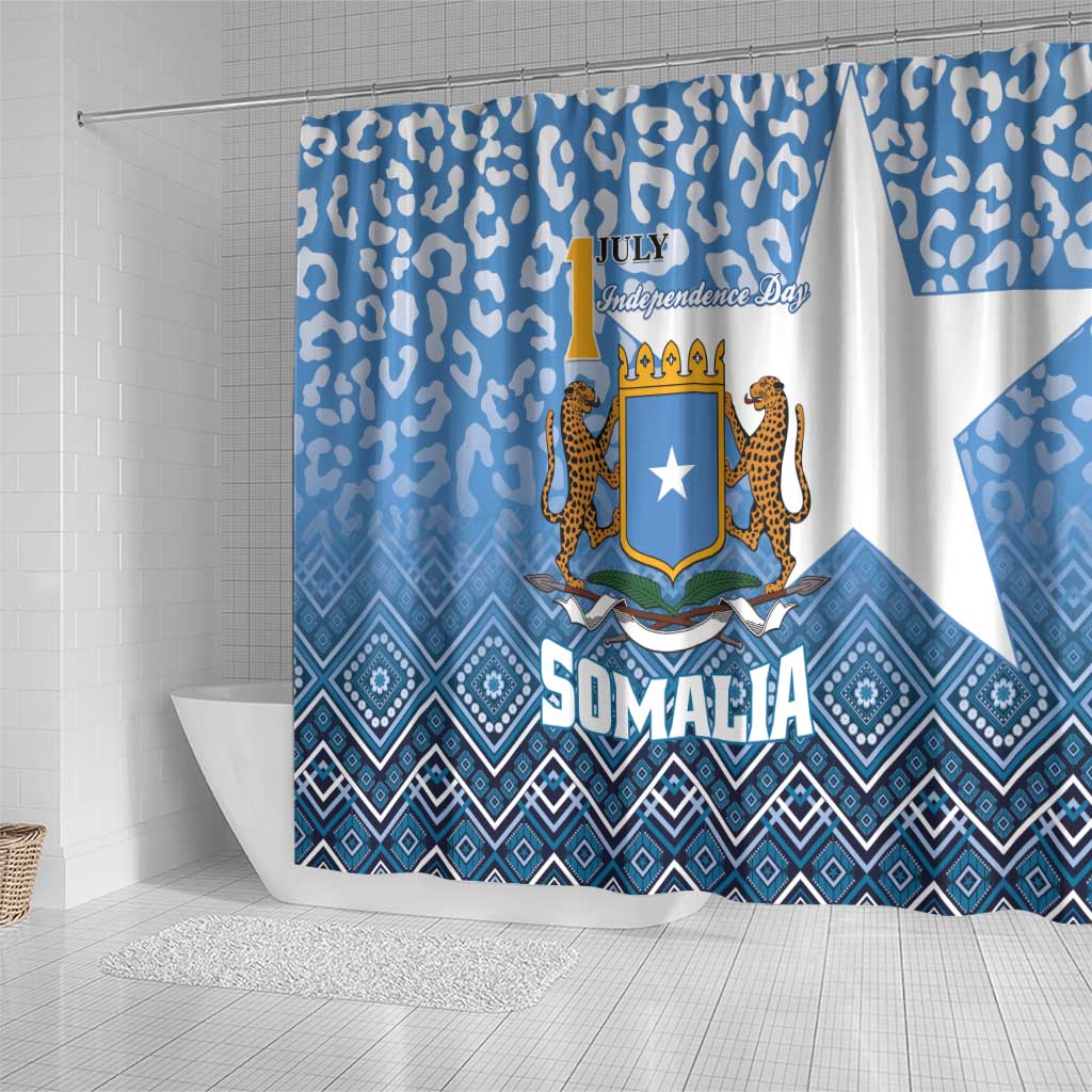 Somalia Independence Day Shower Curtain African Leopard Pattern