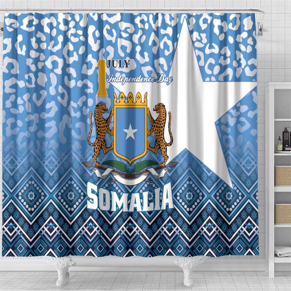 Somalia Independence Day Shower Curtain African Leopard Pattern
