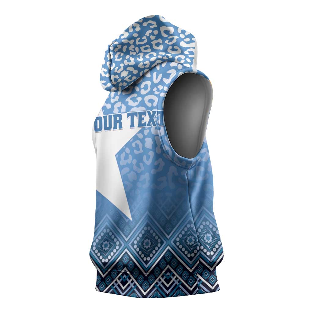 Personalized Somalia Independence Day Sleeveless Hoodie African Leopard Pattern - African Pride