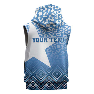 Personalized Somalia Independence Day Sleeveless Zip Hoodie African Leopard Pattern - African Pride