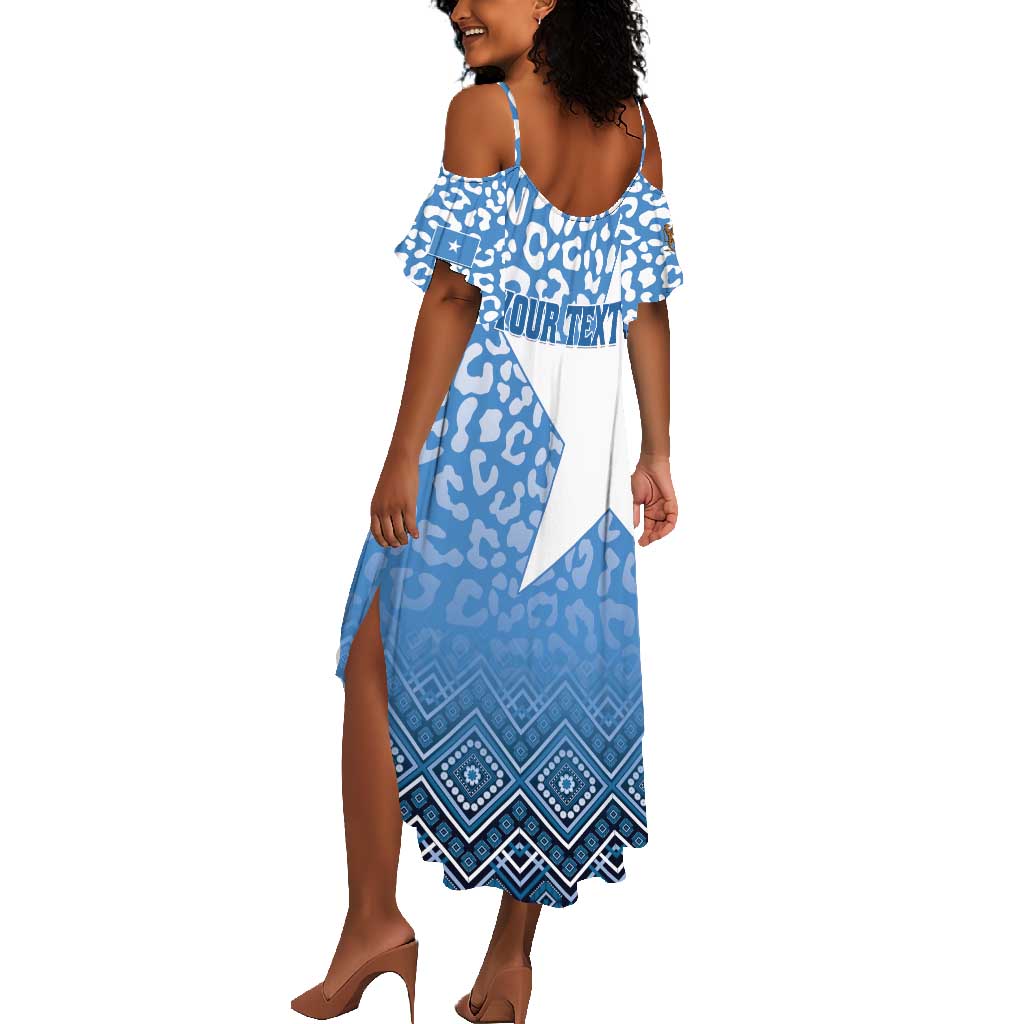 Personalized Somalia Independence Day Summer Maxi Dress African Leopard Pattern