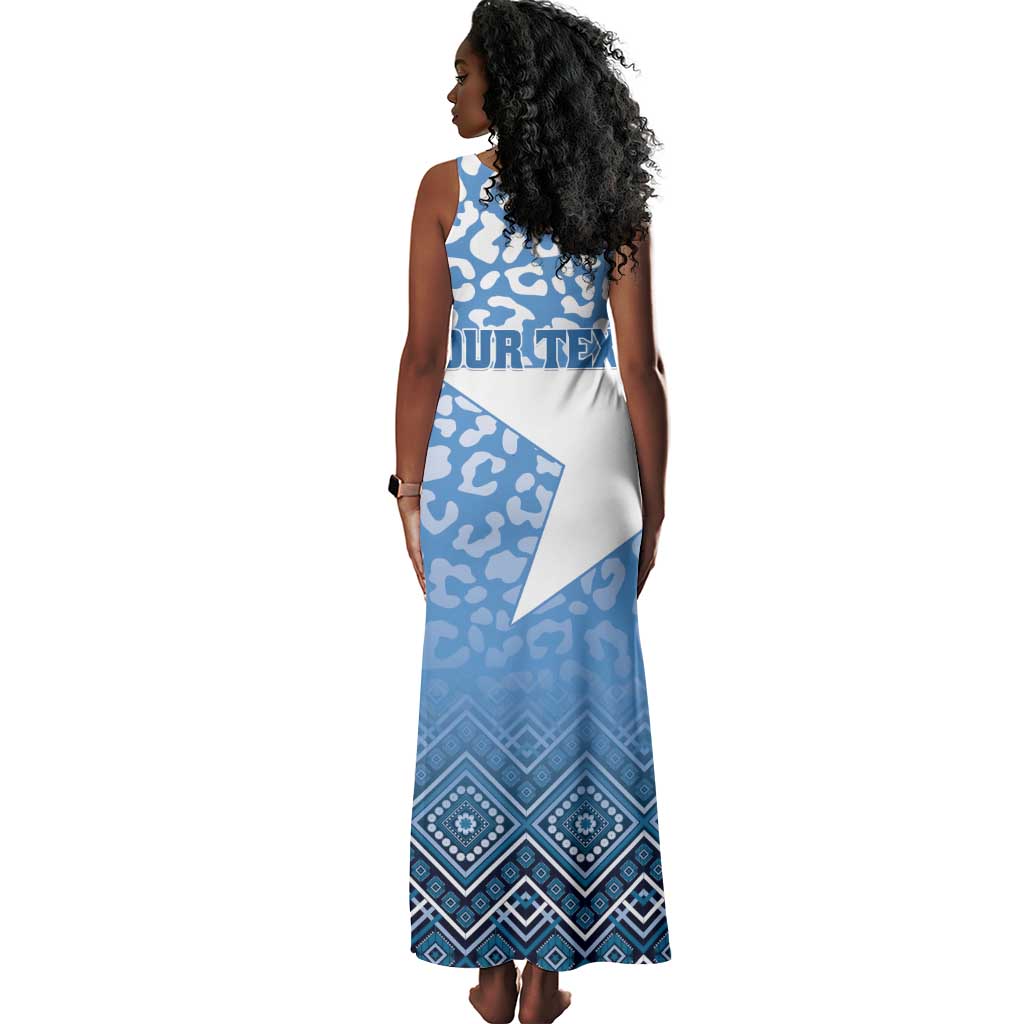 Personalized Somalia Independence Day Tank Maxi Dress African Leopard Pattern