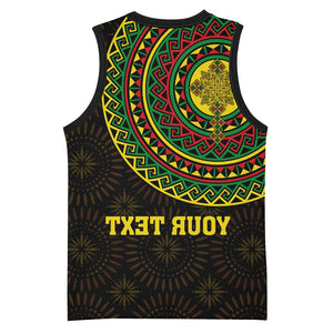 Ethiopia National Day Basketball Jersey Lion Of Judah African Pattern - African Pride