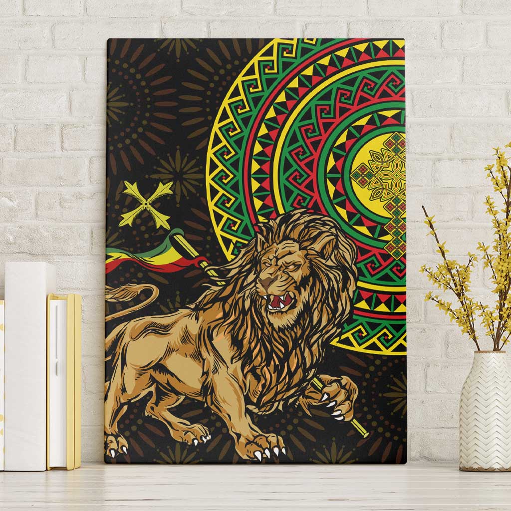 Ethiopia National Day Canvas Wall Art Lion Of Judah African Pattern