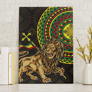 Ethiopia National Day Canvas Wall Art Lion Of Judah African Pattern