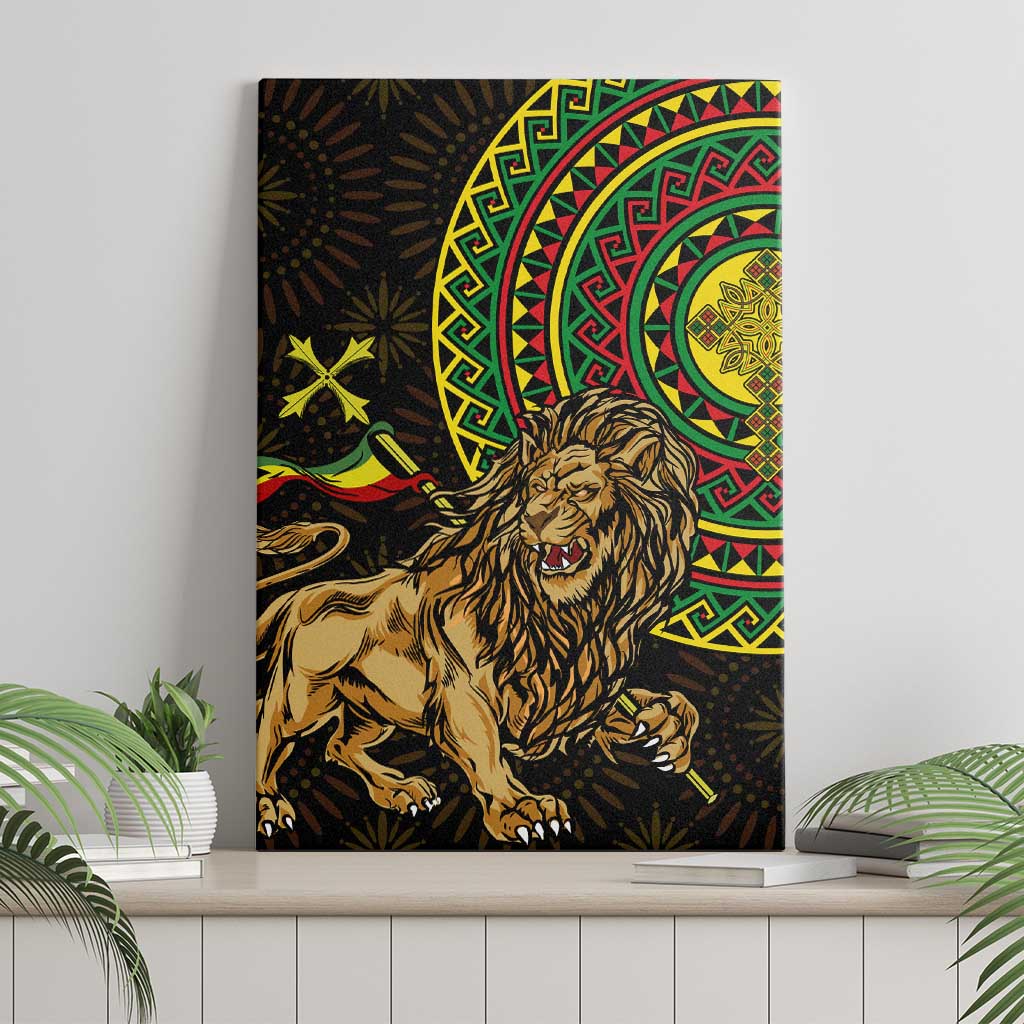 Ethiopia National Day Canvas Wall Art Lion Of Judah African Pattern