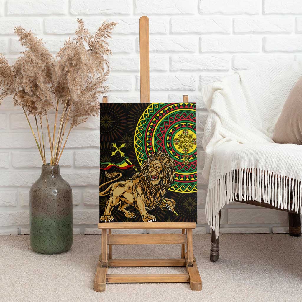 Ethiopia National Day Canvas Wall Art Lion Of Judah African Pattern
