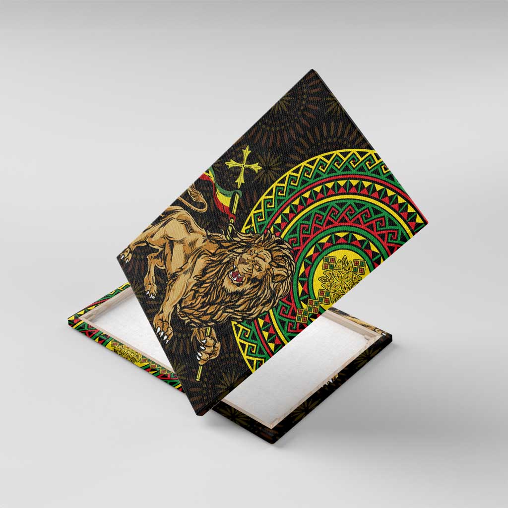 Ethiopia National Day Canvas Wall Art Lion Of Judah African Pattern