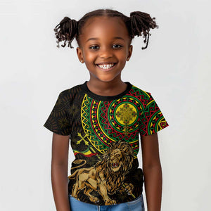 Ethiopia National Day Kid T shirt Lion Of Judah African Pattern