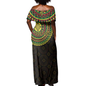 Ethiopia National Day Off Shoulder Maxi Dress Lion Of Judah African Pattern