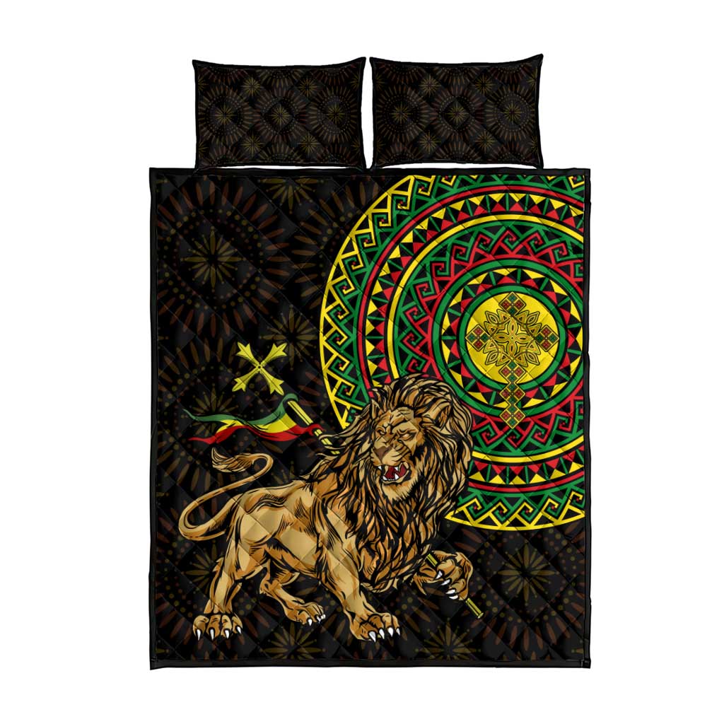 Ethiopia National Day Quilt Bed Set Lion Of Judah African Pattern
