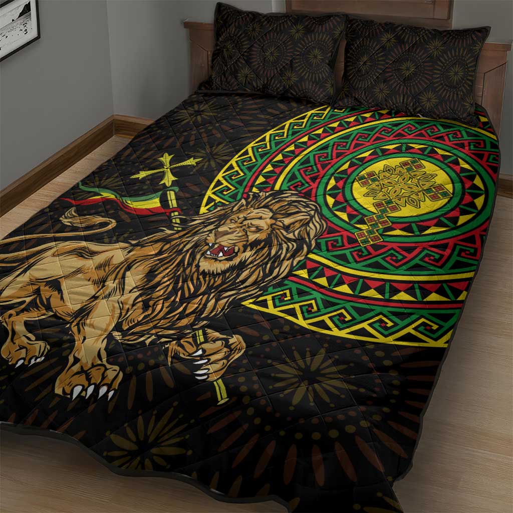 Ethiopia National Day Quilt Bed Set Lion Of Judah African Pattern