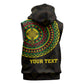 Ethiopia National Day Sleeveless Hoodie Lion Of Judah African Pattern - African Pride
