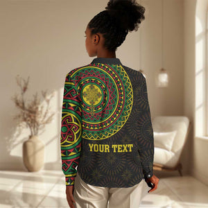 Ethiopia National Day Women Casual Shirt Lion Of Judah African Pattern LT01