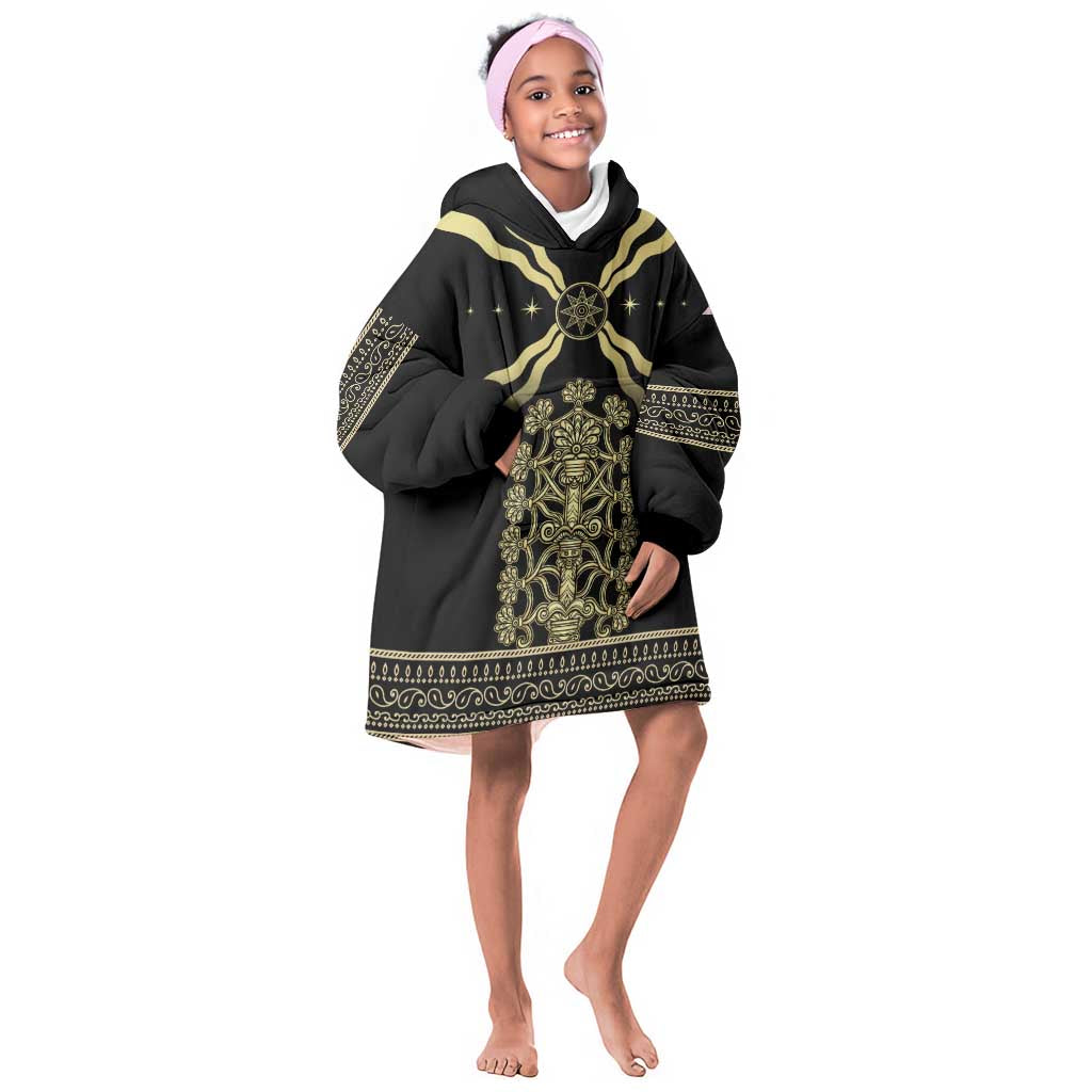 Assyria Empire KId Wearable Blanket Hoodie Assyrian Mythological Spirit