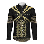 Assyria Empire Long Sleeve Button Shirt Assyrian Mythological Spirit