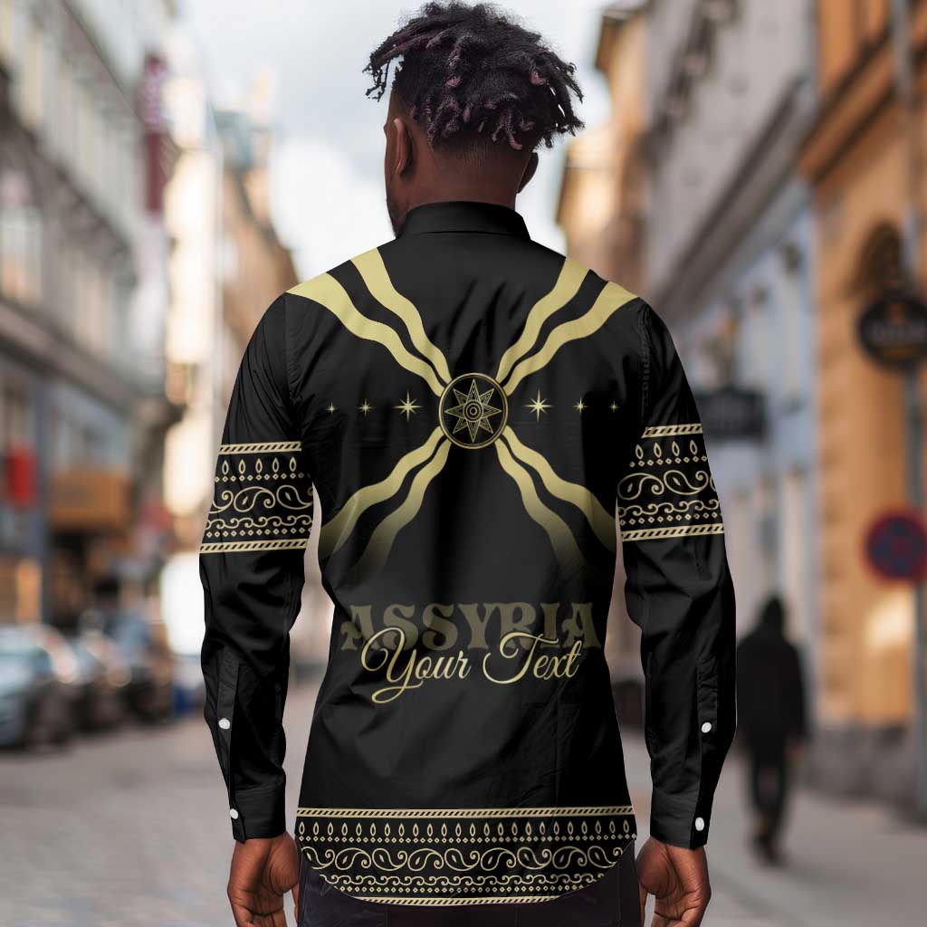 Assyria Empire Long Sleeve Button Shirt Assyrian Mythological Spirit
