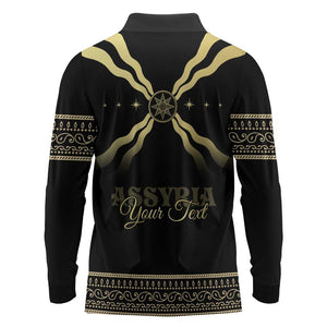 Assyria Empire Long Sleeve Polo Shirt Assyrian Mythological Spirit