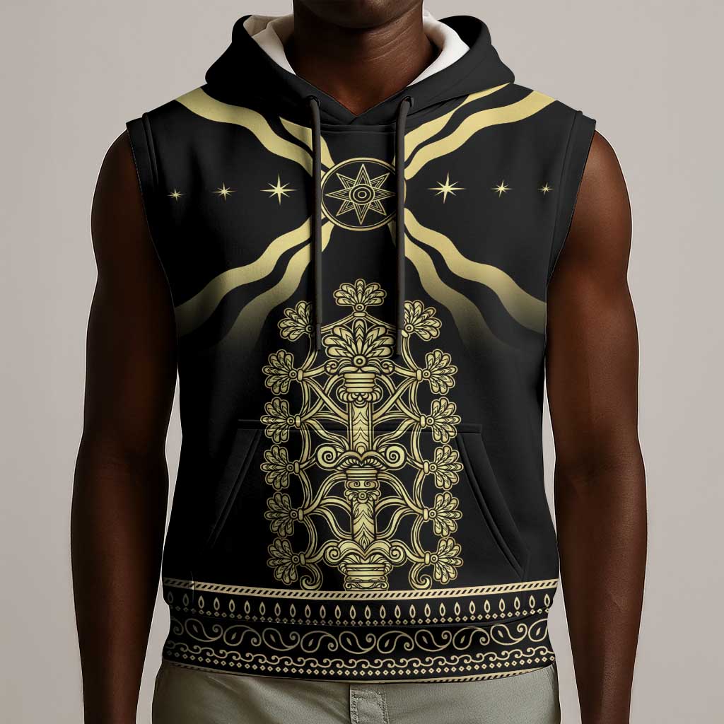 Assyria Empire Sleeveless Hoodie Assyrian Mythological Spirit - African Pride