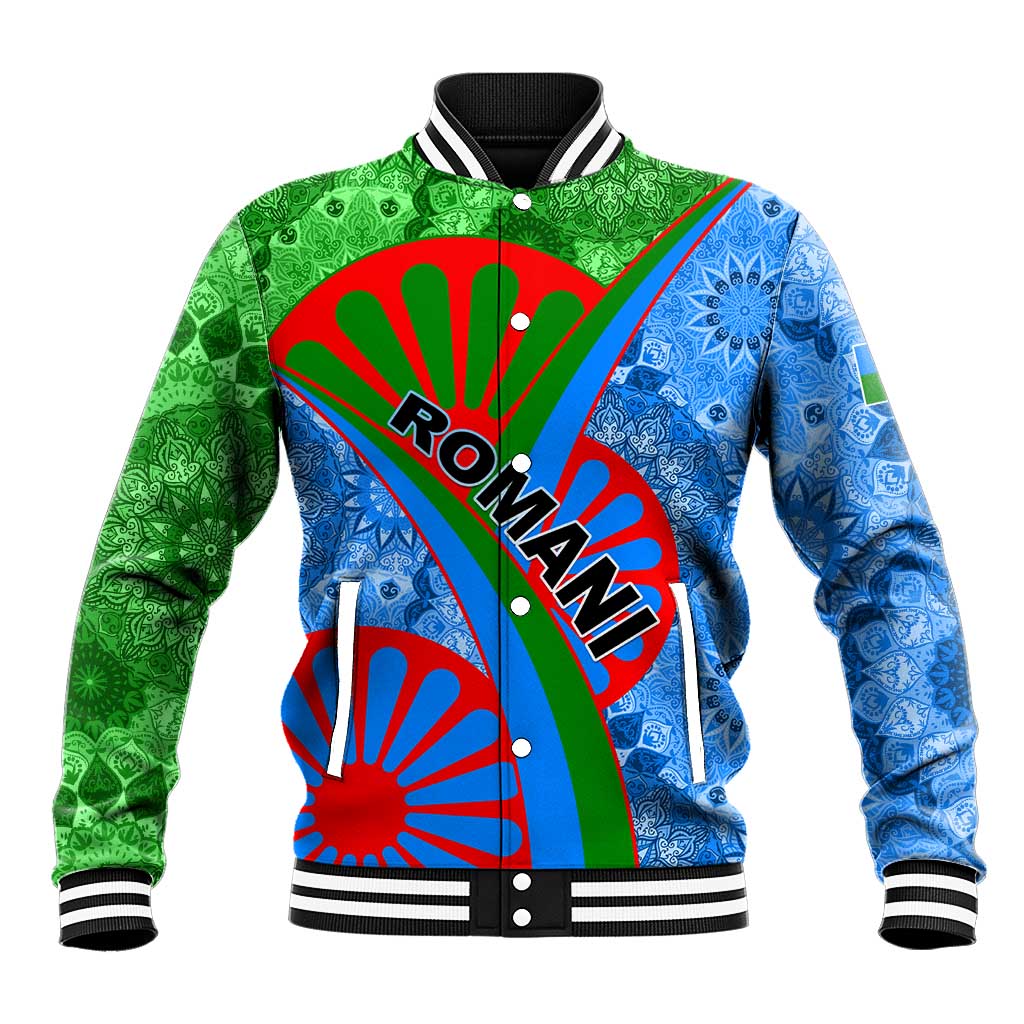 International Romani Day 2024 Baseball Jacket Gypsy Pattern Tribal LT01