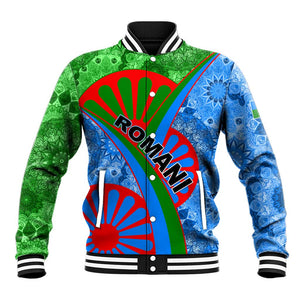 International Romani Day 2024 Baseball Jacket Gypsy Pattern Tribal LT01