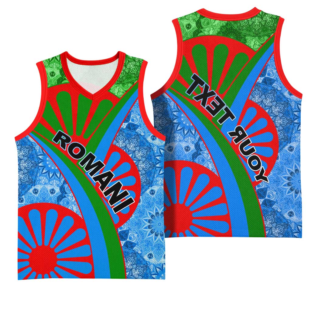 International Romani Day 2024 Basketball Jersey Gypsy Pattern Tribal - African Pride