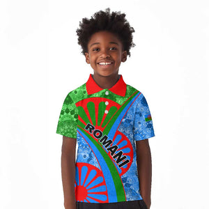 International Romani Day 2024 Kid Polo Shirt Gypsy Pattern Tribal