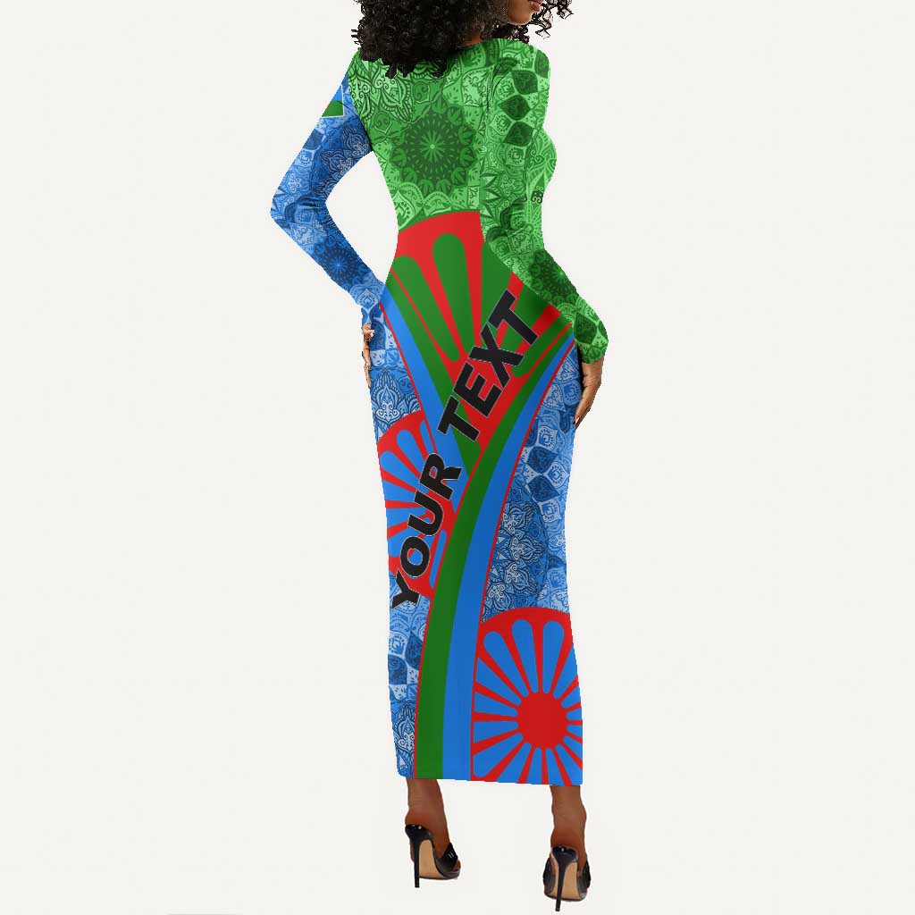 International Romani Day 2024 Long Sleeve Bodycon Dress Gypsy Pattern Tribal LT01