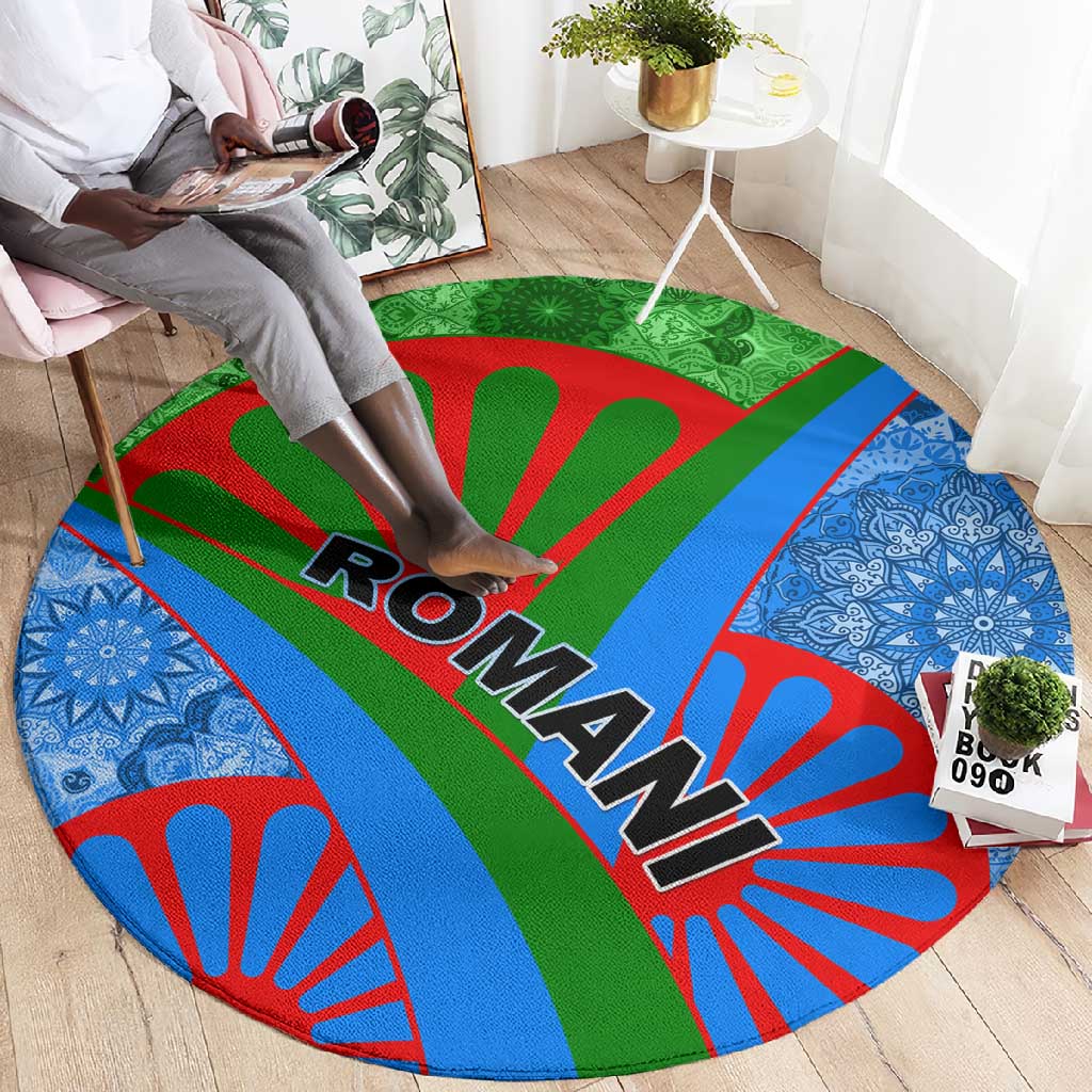 International Romani Day 2024 Round Carpet Gypsy Pattern Tribal