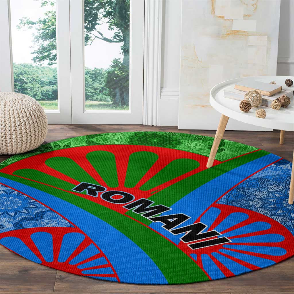 International Romani Day 2024 Round Carpet Gypsy Pattern Tribal