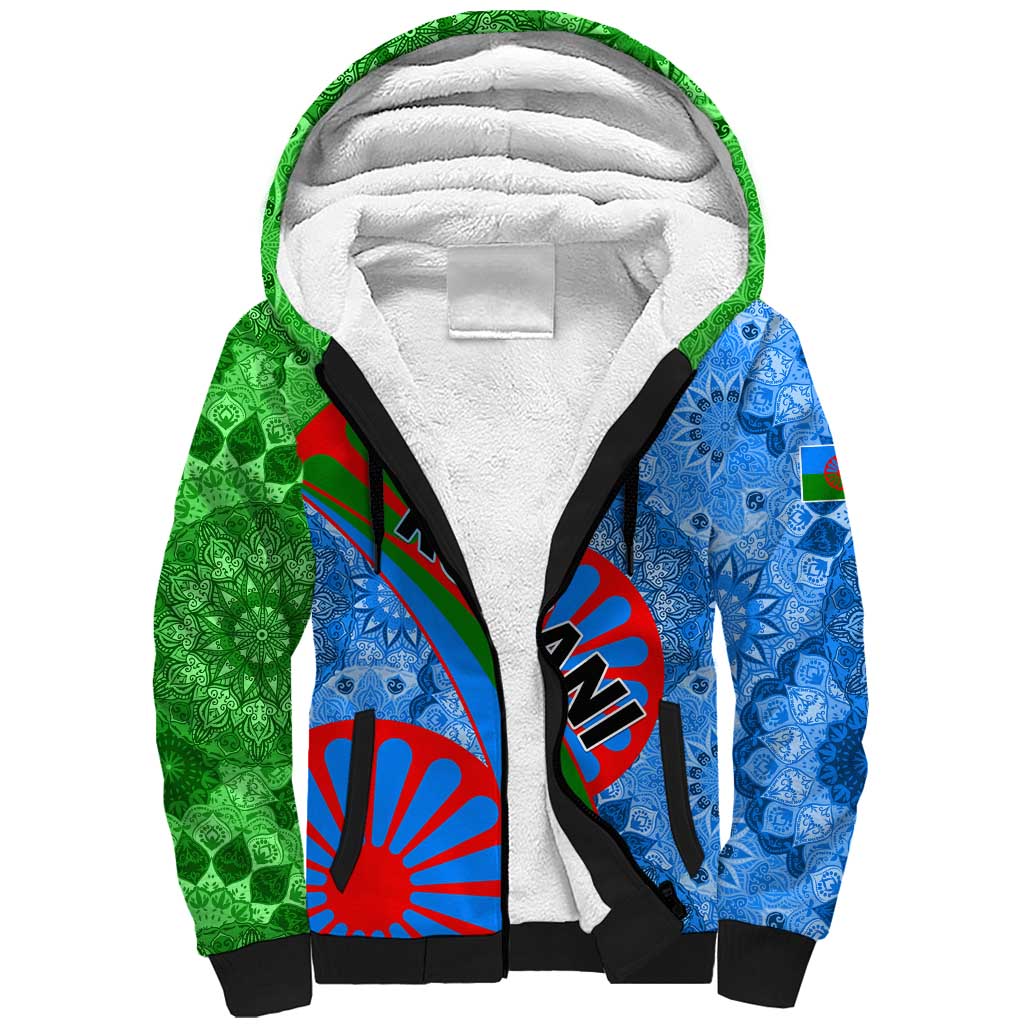 International Romani Day 2024 Sherpa Hoodie Gypsy Pattern Tribal