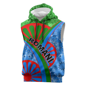 International Romani Day 2024 Sleeveless Hoodie Gypsy Pattern Tribal - African Pride