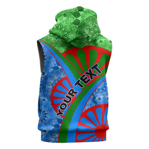 International Romani Day 2024 Sleeveless Hoodie Gypsy Pattern Tribal - African Pride
