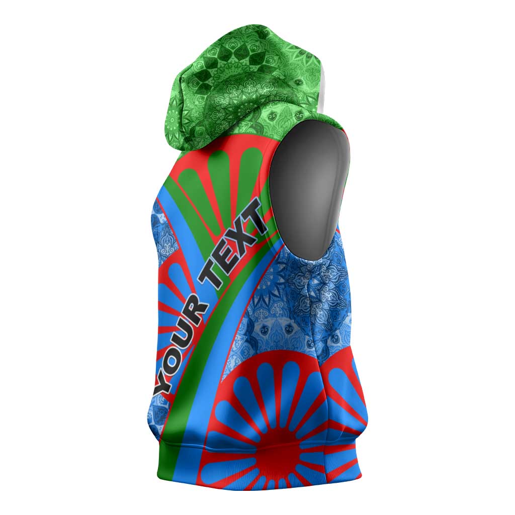 International Romani Day 2024 Sleeveless Hoodie Gypsy Pattern Tribal - African Pride