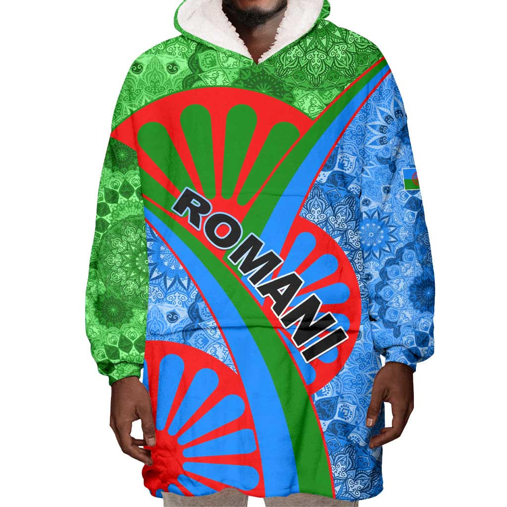 International Romani Day 2024 Wearable Blanket Hoodie Gypsy Pattern Tribal