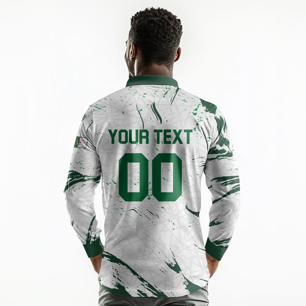 Custom Algeria 2026 World Football Long Sleeve Polo Shirt Les Fennecs Come On