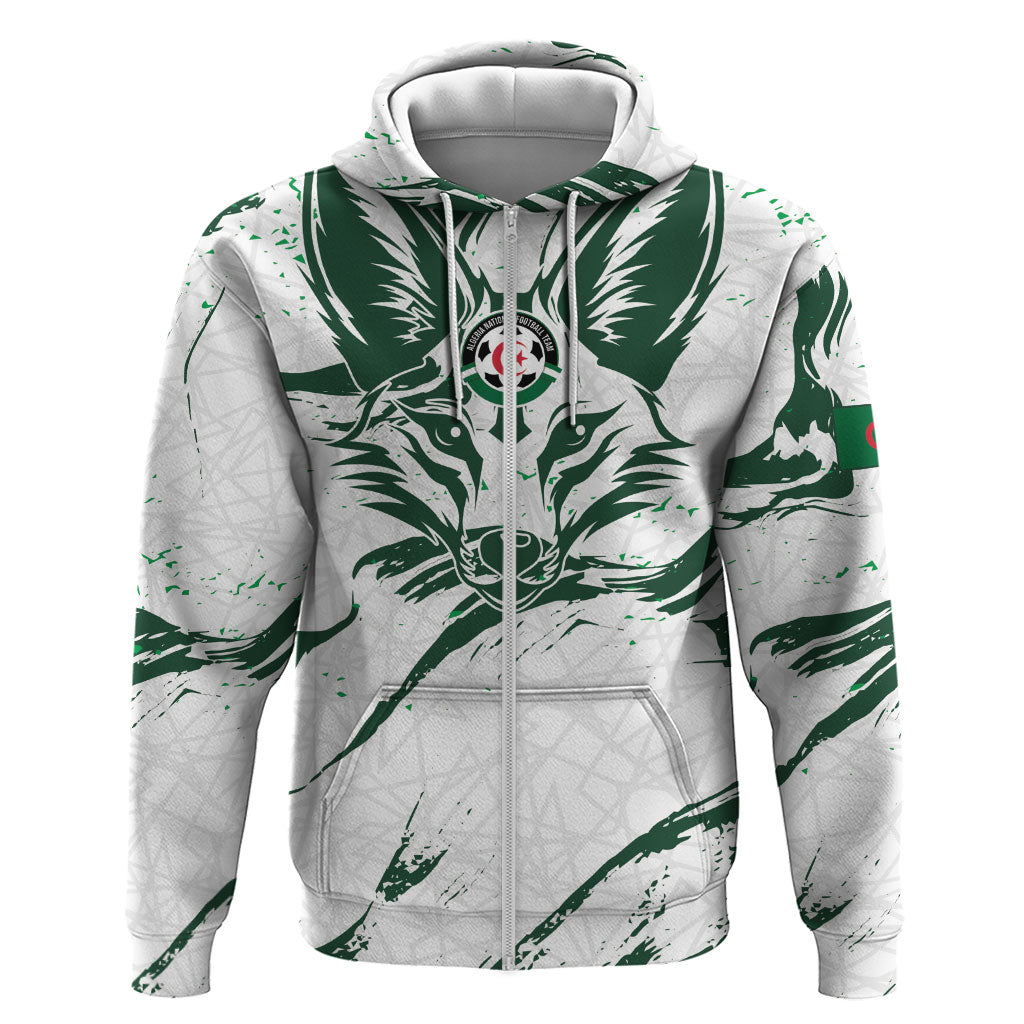 Custom Algeria 2026 World Football Zip Hoodie Les Fennecs Come On