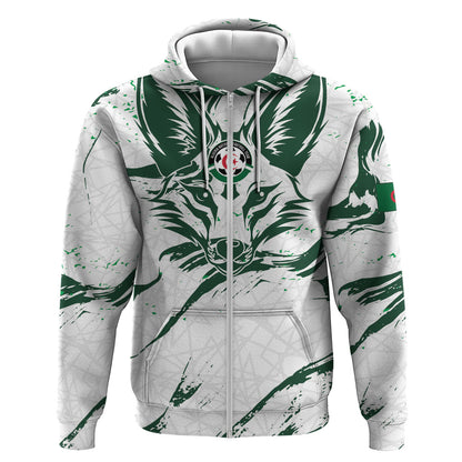 Custom Algeria 2026 World Football Zip Hoodie Les Fennecs Come On
