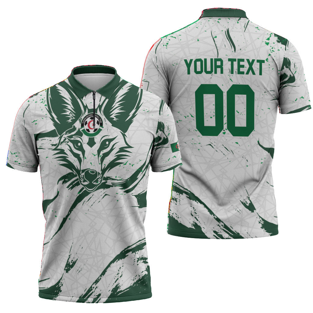 Custom Algeria 2026 World Football Zipper Polo Shirt Les Fennecs Come On