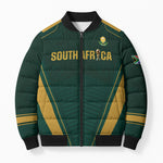 Custom South Africa 2026 World Football Bomber Puffer Jacket Bafana Bafana Woza