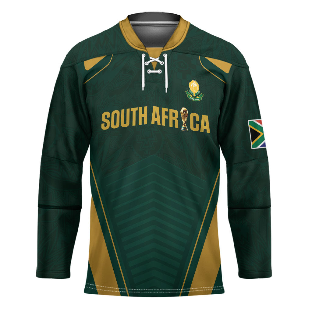 Custom South Africa 2026 World Football Hockey Jersey Bafana Bafana Woza
