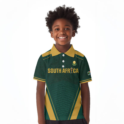 Custom South Africa 2026 World Football Kid Polo Shirt Bafana Bafana Woza