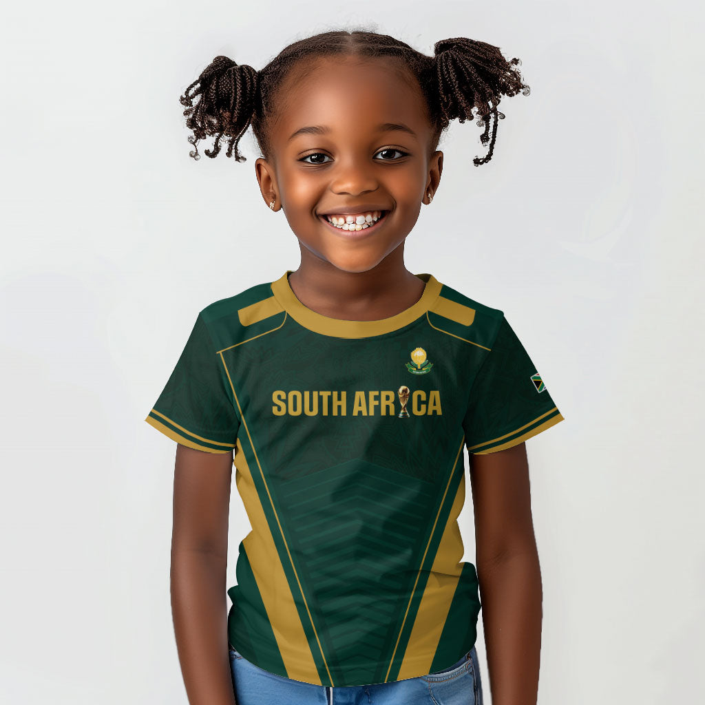 Custom South Africa 2026 World Football Kid T shirt Bafana Bafana Woza