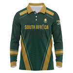 Custom South Africa 2026 World Football Long Sleeve Polo Shirt Bafana Bafana Woza