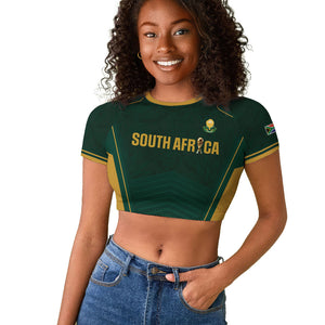 Custom South Africa 2026 World Football Raglan Cropped T shirt Bafana Bafana Woza
