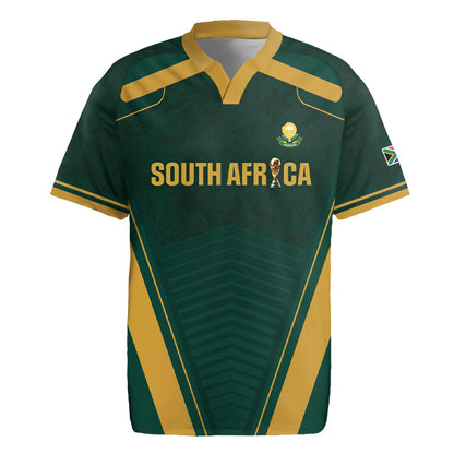 Custom South Africa 2026 World Football Rugby Jersey Bafana Bafana Woza