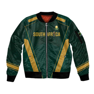 Custom South Africa 2026 World Football Sleeve Zip Bomber Jacket Bafana Bafana Woza